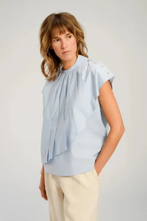 blouse chicago bleu ciel - v de vinster - marie rose concept store boutique mode pret a porter femme pau 004